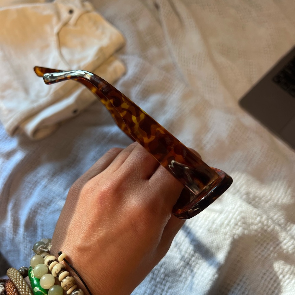 Tortoiseshell Rectangular Sunglasses - image 3